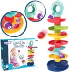 Interaktywny tor kulkowy spirala z grzechotką - Woopie Baby - 001