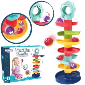 Interaktywny tor kulkowy spirala z grzechotką – Woopie Baby