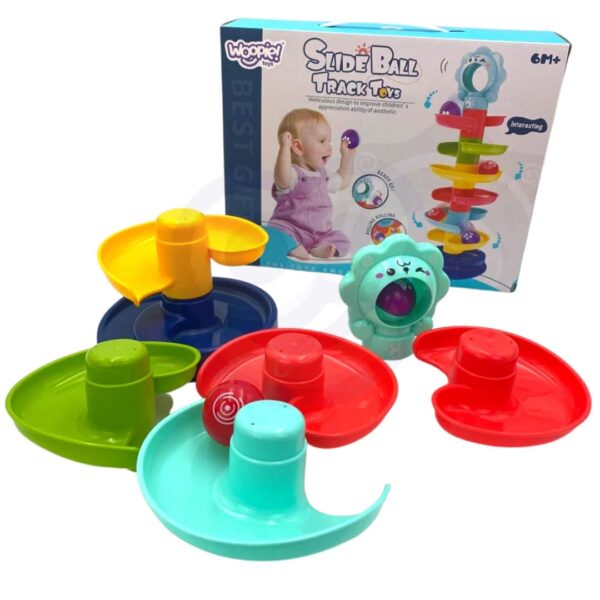 Interaktywny tor kulkowy spirala z grzechotką - Woopie Baby - 005