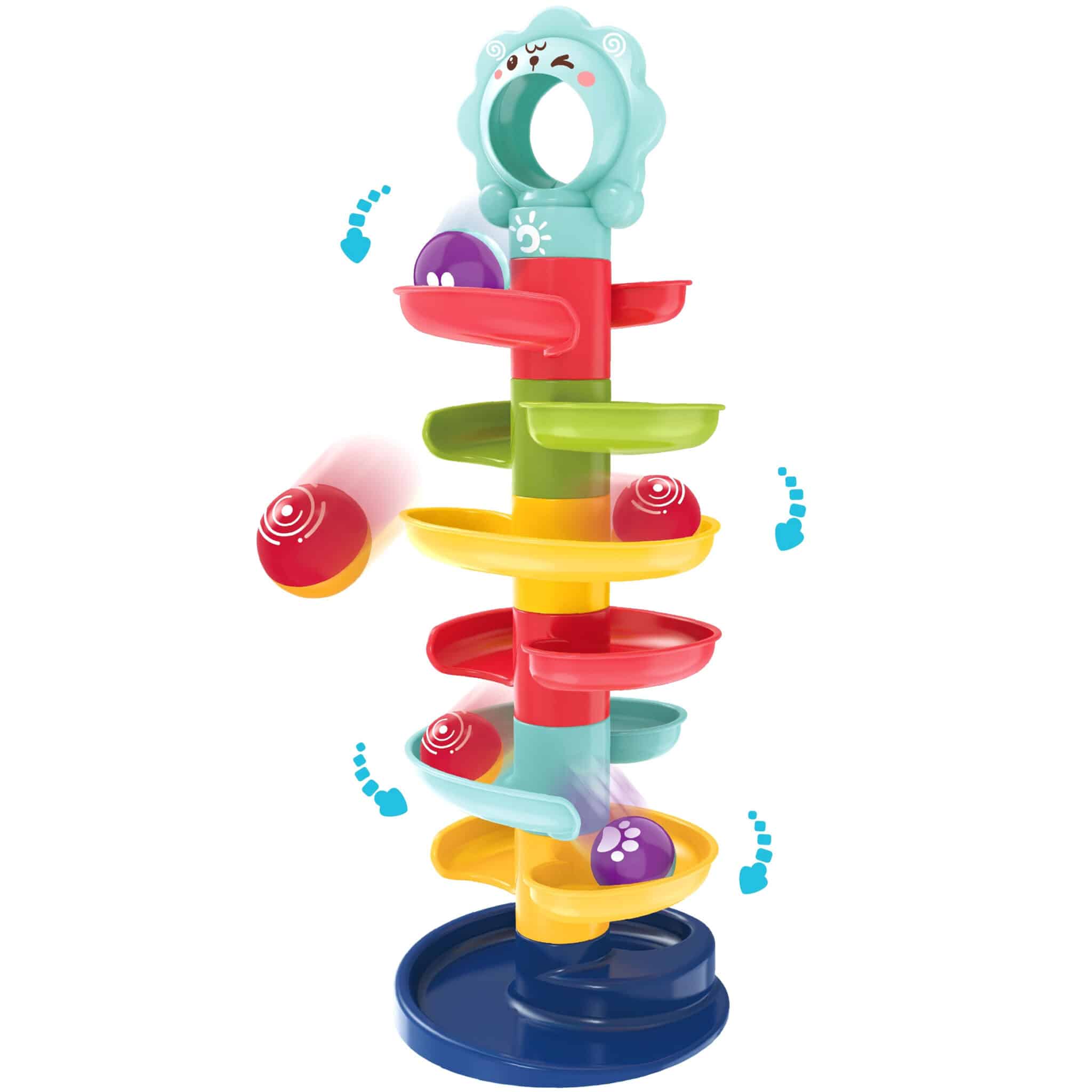 Interaktywny tor kulkowy spirala z grzechotką - Woopie Baby - 008