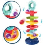 Interaktywny tor kulkowy spirala z grzechotką - Woopie Baby - 012