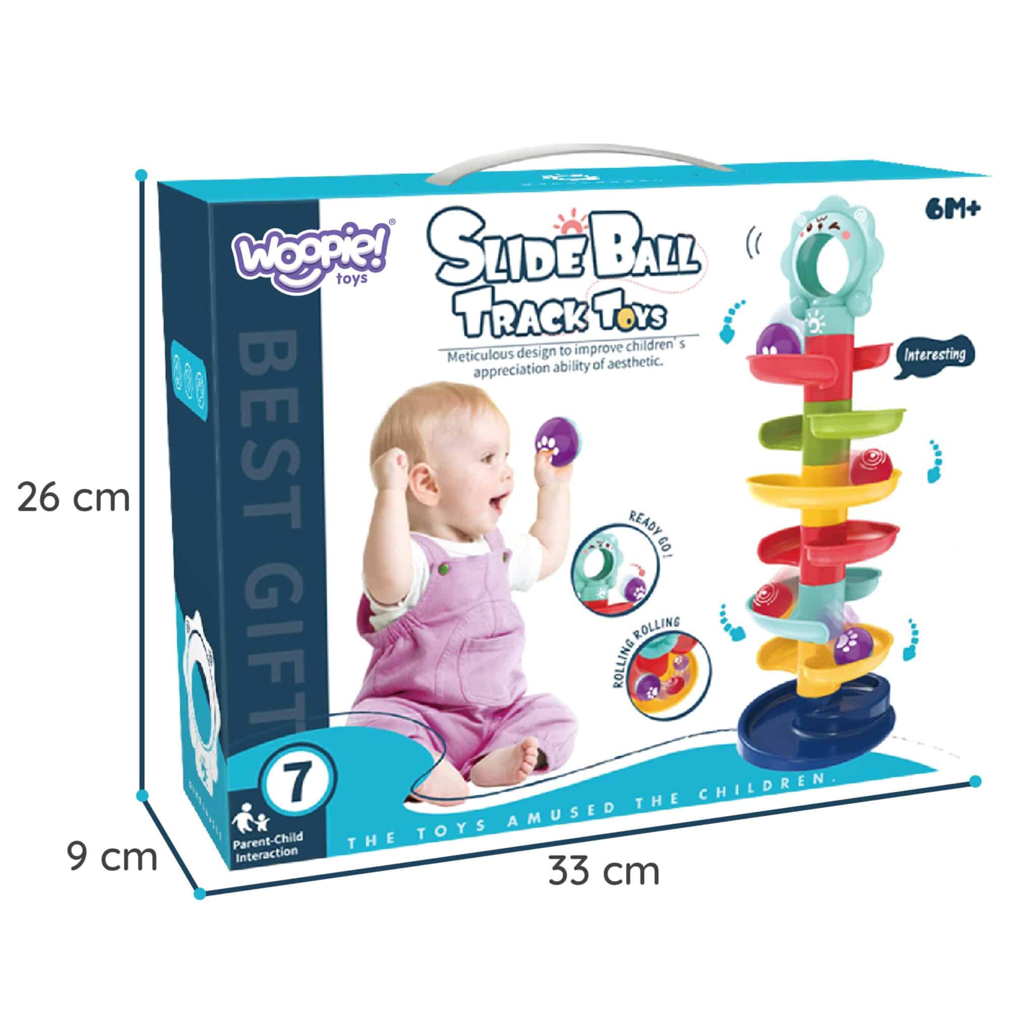 Interaktywny tor kulkowy spirala z grzechotką - Woopie Baby - 013