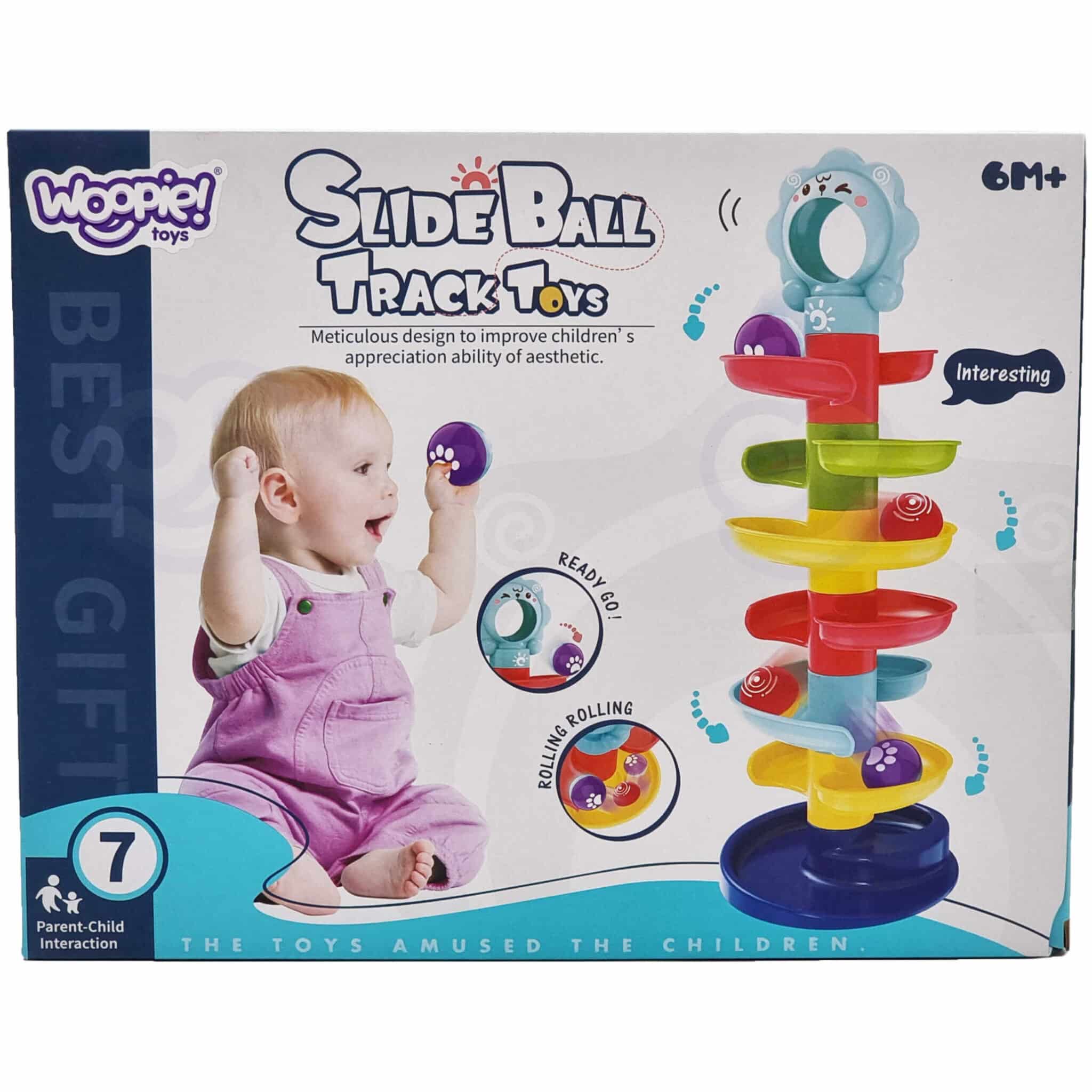 Interaktywny tor kulkowy spirala z grzechotką - Woopie Baby - 014
