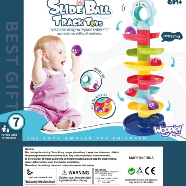 Interaktywny tor kulkowy spirala z grzechotką - Woopie Baby - 016