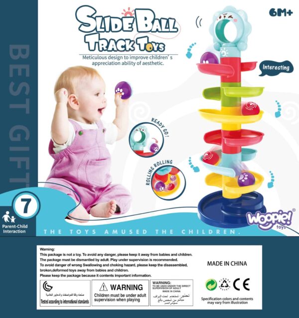 Interaktywny tor kulkowy spirala z grzechotką - Woopie Baby - 016