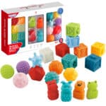 WOOPIE BABY Sensory Puzzles Squeeze Puzzle Sound Learning to Count 20 el. - 001