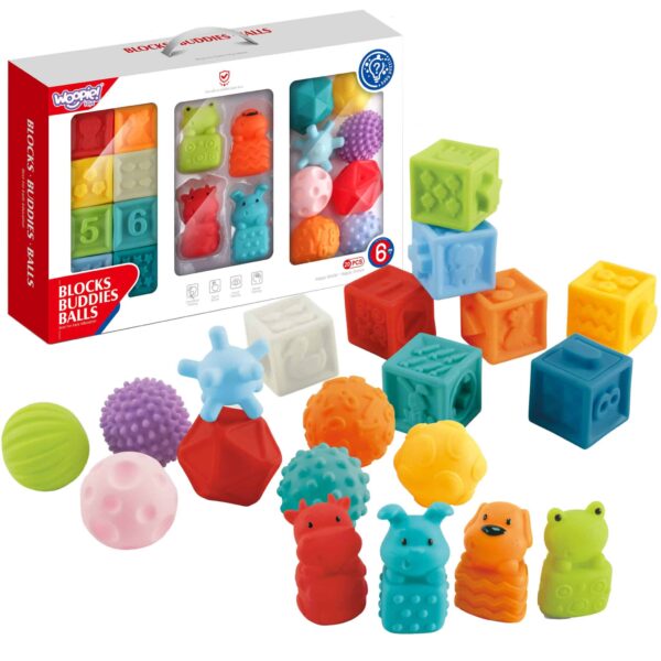 WOOPIE BABY Sensory Puzzles Squeeze Puzzle Sound Learning to Count 20 el. - 001