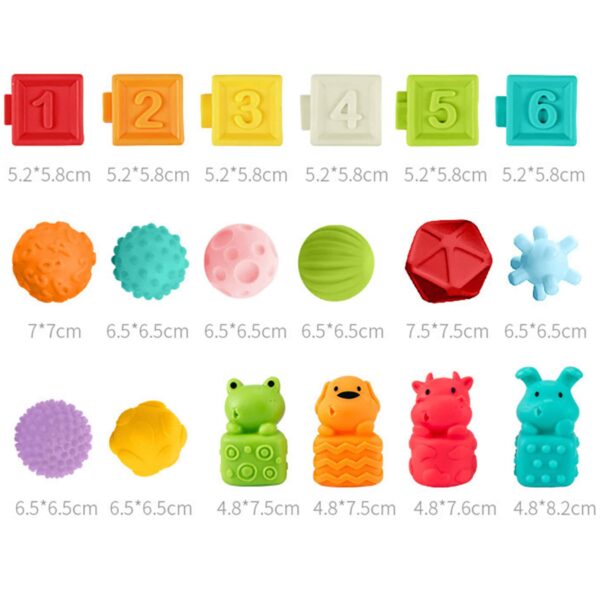 WOOPIE BABY Sensory Puzzles Squeeze Puzzle Sound Learning to Count 20 el. - 002