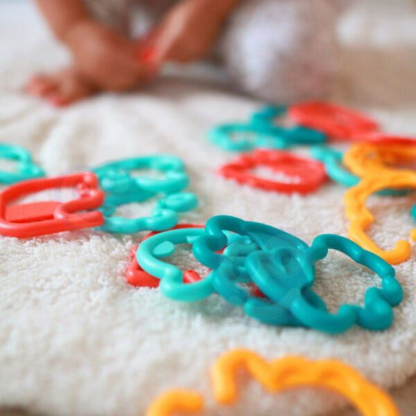 WOOPIE BABY Zabawka Sensoryczna Gryzaki dla Niemowląt Zawieszki Zwierzątka Łańcuszek 24 el. - 005