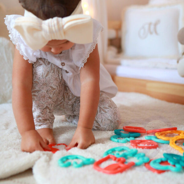 WOOPIE BABY Zabawka Sensoryczna Gryzaki dla Niemowląt Zawieszki Zwierzątka Łańcuszek 24 el. - 006