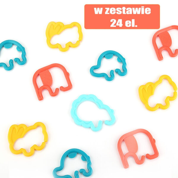 WOOPIE BABY Zabawka Sensoryczna Gryzaki dla Niemowląt Zawieszki Zwierzątka Łańcuszek 24 el. - 007