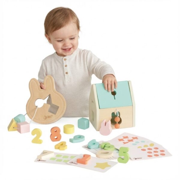 CLASSIC WORLD Pastelowy Zestaw dla Niemowląt Box Pierwsze Zabawki do Nauki od 12 do 18 miesiąca - 001