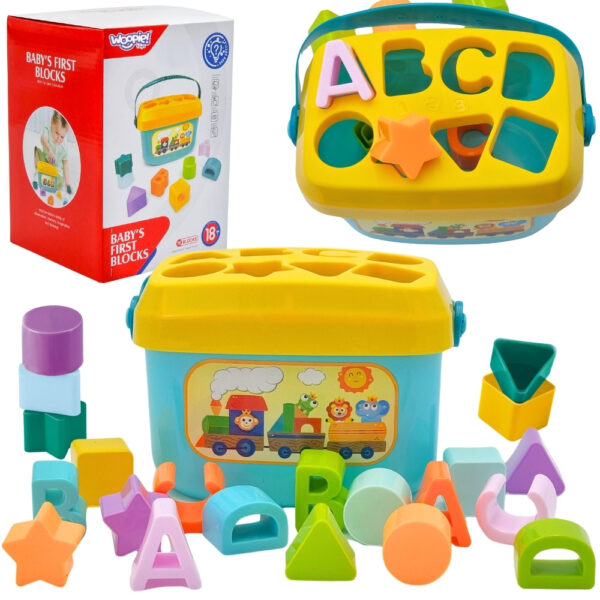WOOPIE BABY Sorter 2w1 Skrzynka Walizka + Nauka Alfabetu i Kształtów - 001