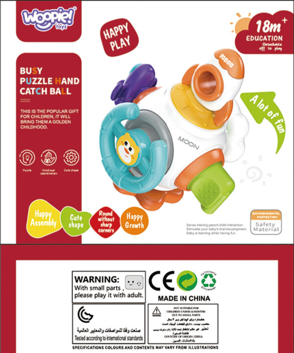 WOOPIE BABY Piłka Kosmiczna Rakieta 6w1 Montessori 18m+ - 006