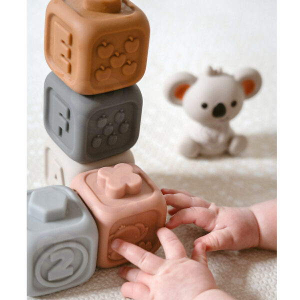 WOOPIE BABY Zestaw Edukacyjna Piramdka Klocki Sensoryczne 2w1 Gryzak Cyferki - 005