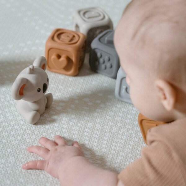 WOOPIE BABY Zestaw Edukacyjna Piramdka Klocki Sensoryczne 2w1 Gryzak Cyferki - 006