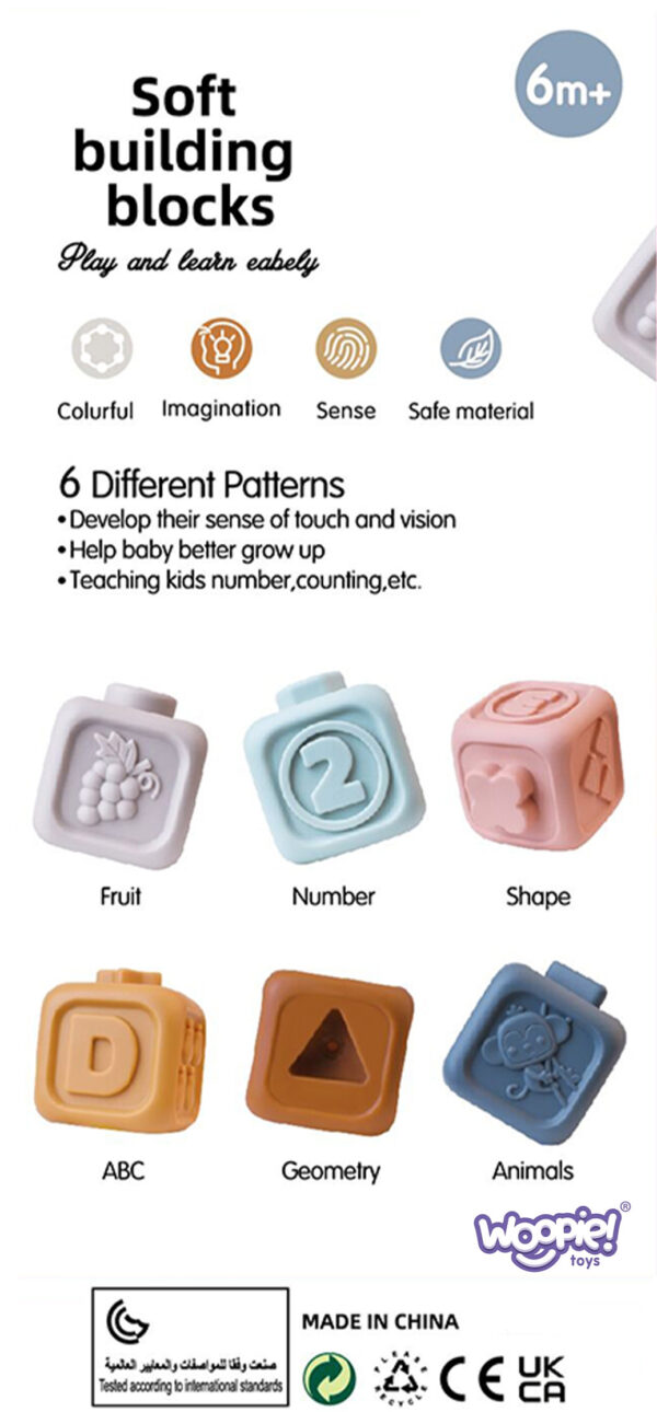 WOOPIE BABY Zestaw Edukacyjna Piramdka Klocki Sensoryczne 2w1 Gryzak Cyferki - 011