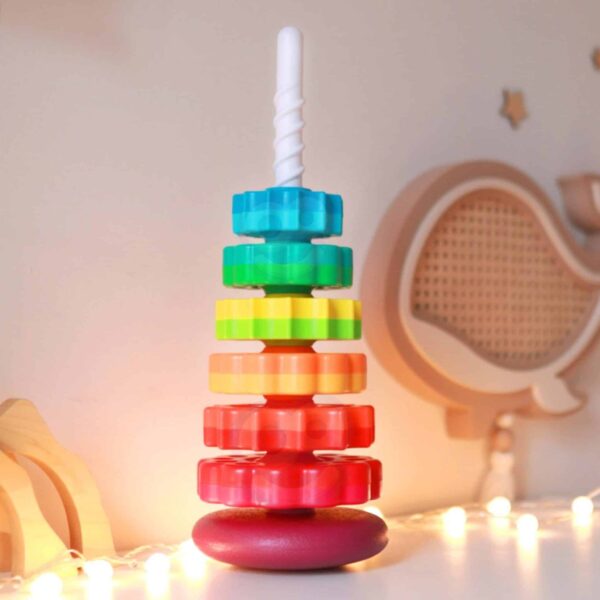 Zakręcona wieża edukacyjna piramida 2w1 dla malucha - Woopie Baby - 003