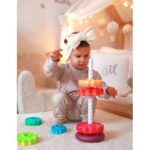Zakręcona wieża edukacyjna piramida 2w1 dla malucha - Woopie Baby - 004
