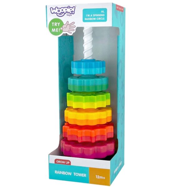 Zakręcona wieża edukacyjna piramida 2w1 dla malucha - Woopie Baby - 010