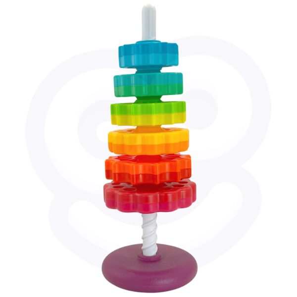 Zakręcona wieża edukacyjna piramida 2w1 dla malucha - Woopie Baby - 013