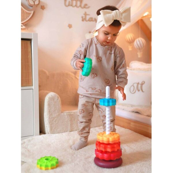 Zakręcona wieża edukacyjna piramida 2w1 dla malucha - Woopie Baby - 014