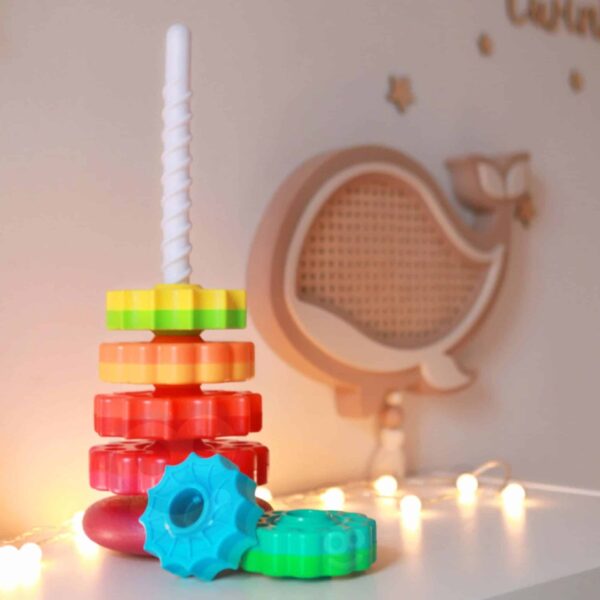 Zakręcona wieża edukacyjna piramida 2w1 dla malucha - Woopie Baby - 016