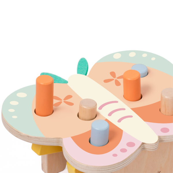 CLASSIC WORLD Wbijak Pastelowy Motylek Montessori z Młoteczkiem - 003