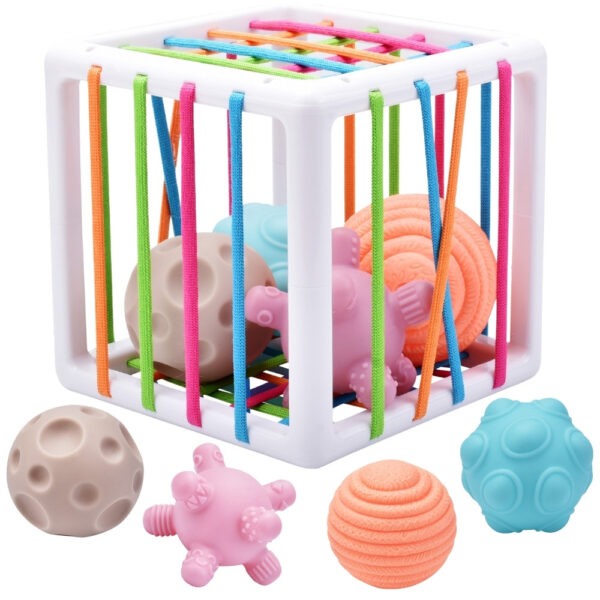 WOOPIE BABY Elastyczna Kostka Sensoryczna Sorter dla Dzieci Zwariowane Kształty 5 el. - 001