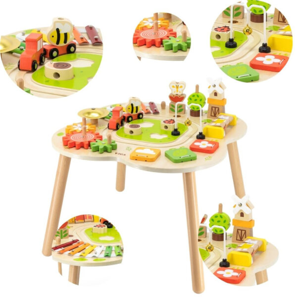 VIGA PolarB Stół Stolik Edukacyjny Aktywności Piramidka Cymbałki Sensoryka Montessori - 001