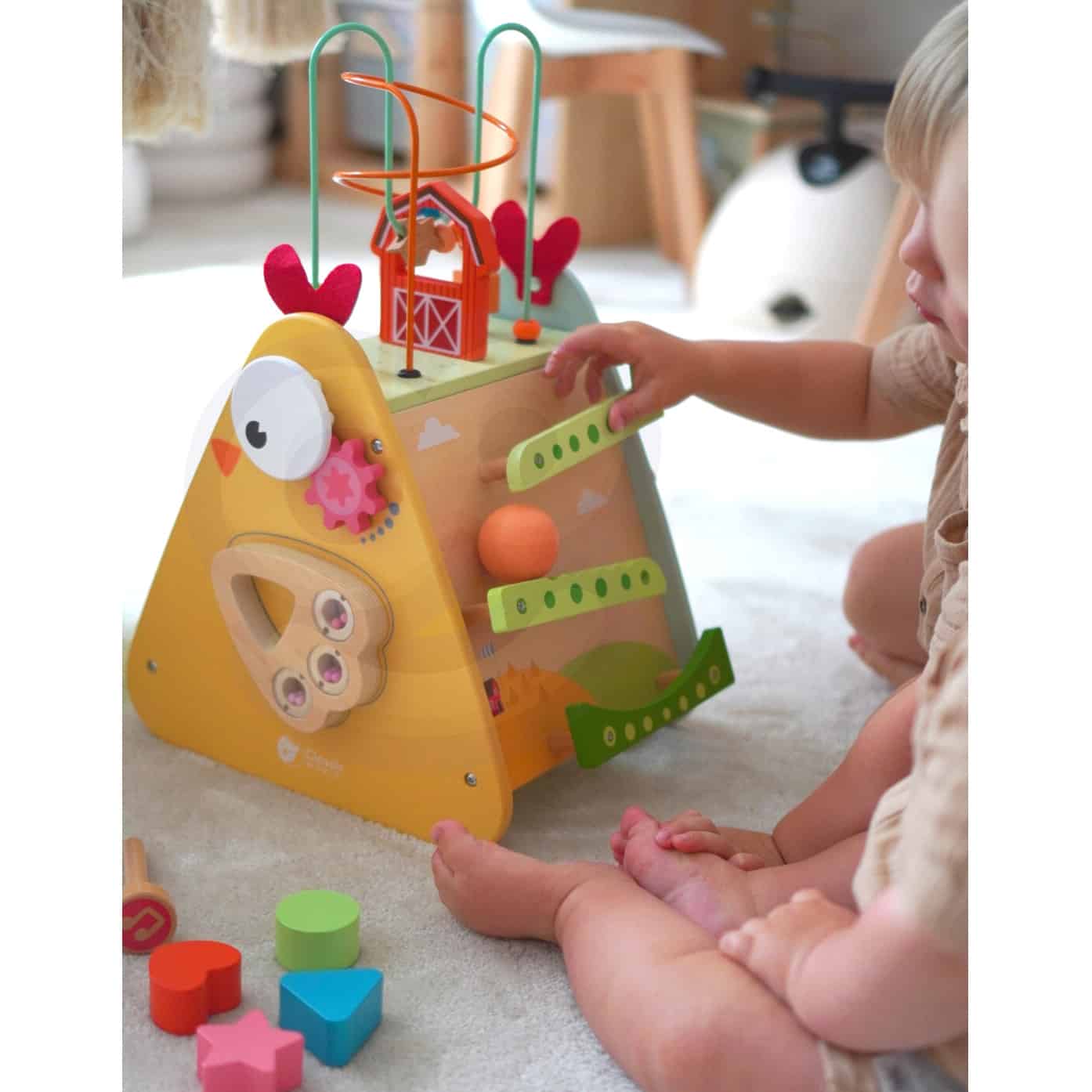 Kostka Montessori 10w1 Szczęśliwa Farma XXL Drewniana Classic World - 003