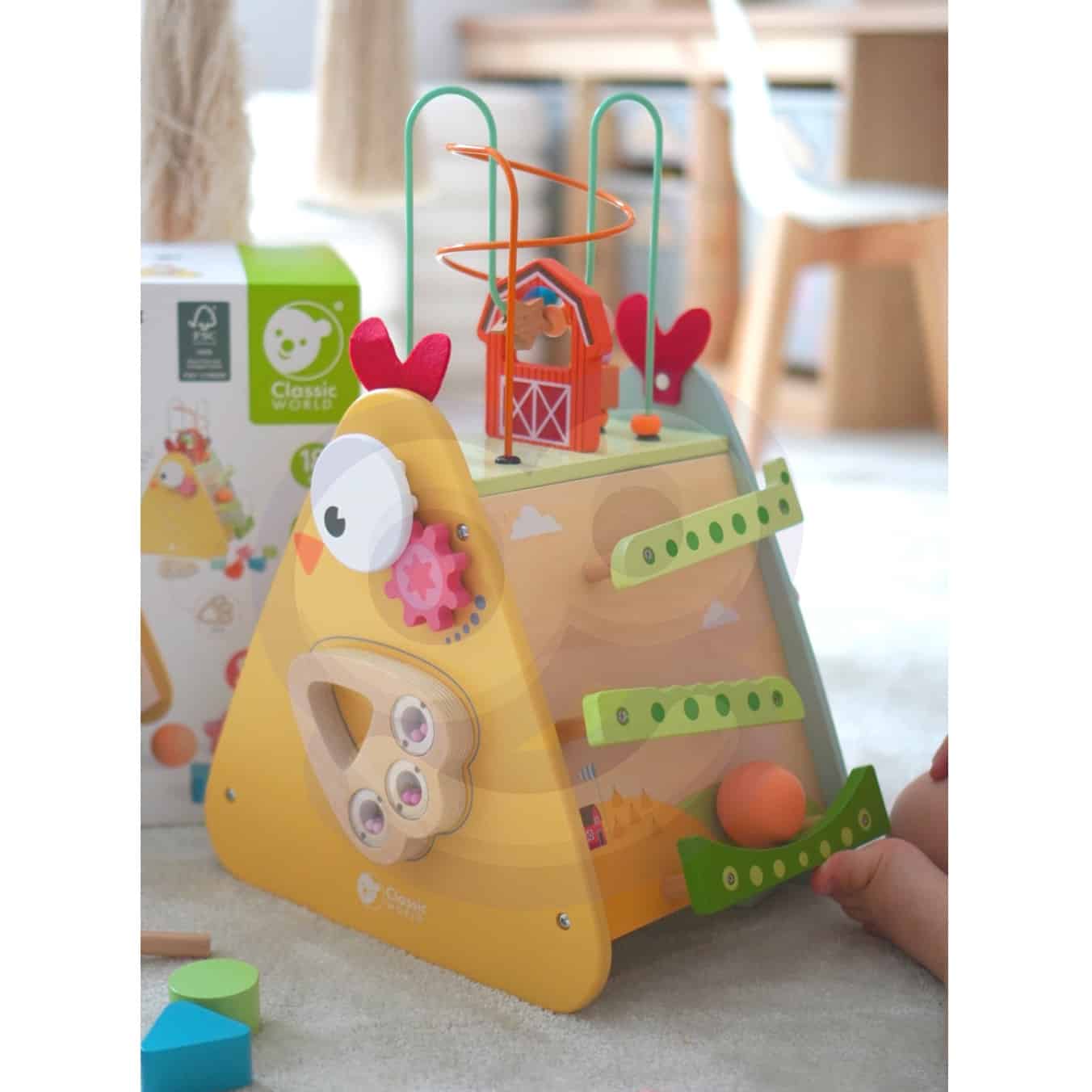 Kostka Montessori 10w1 Szczęśliwa Farma XXL Drewniana Classic World - 007