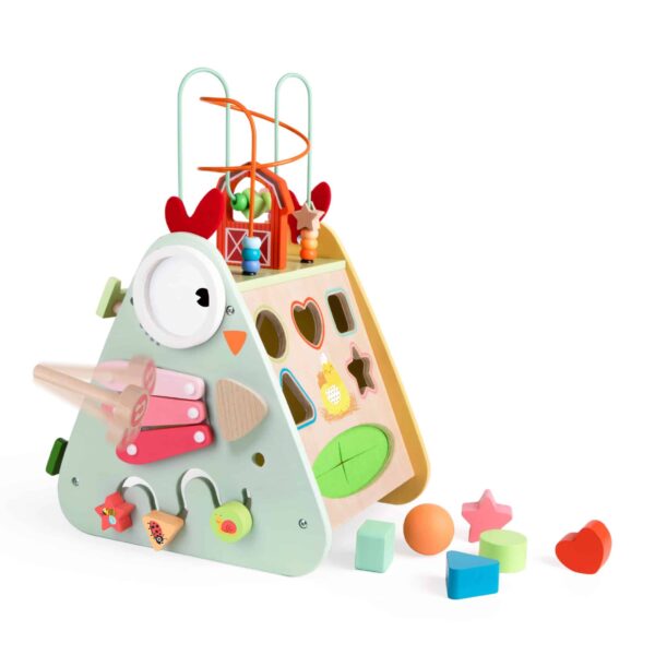 Kostka Montessori 10w1 Szczęśliwa Farma XXL Drewniana Classic World - 008