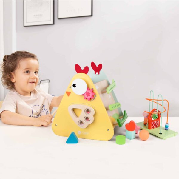 Kostka Montessori 10w1 Szczęśliwa Farma XXL Drewniana Classic World - 009