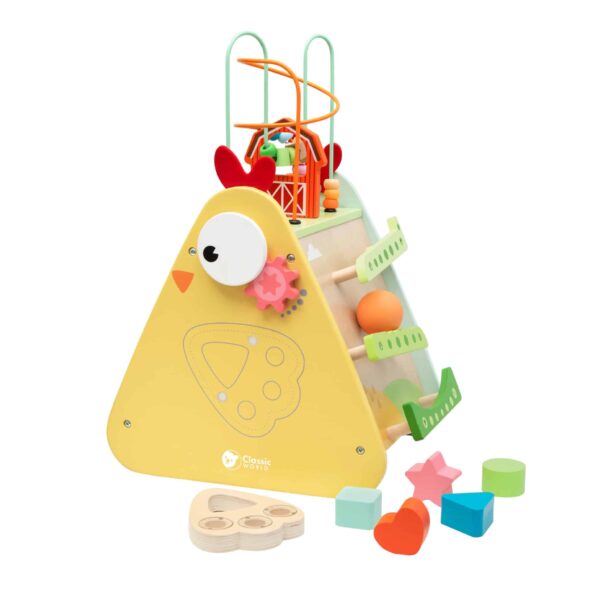 Kostka Montessori 10w1 Szczęśliwa Farma XXL Drewniana Classic World - 010