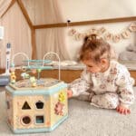 TOOKY TOY Interaktywny Drewniany Sześciokąt Montessori Otwierane Pudełko - 002