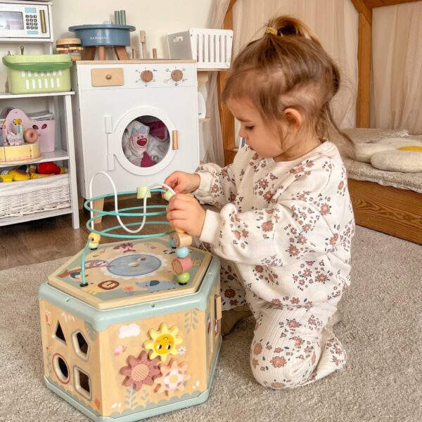 TOOKY TOY Interaktywny Drewniany Sześciokąt Montessori Otwierane Pudełko - 004