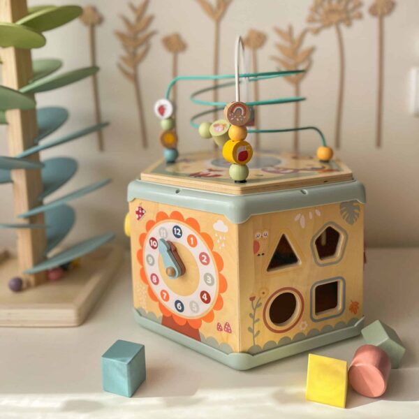 TOOKY TOY Interaktywny Drewniany Sześciokąt Montessori Otwierane Pudełko - 012
