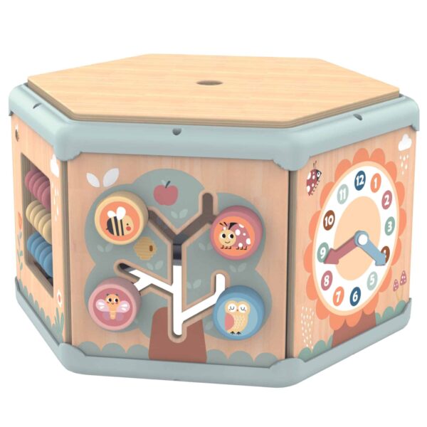 TOOKY TOY Interaktywny Drewniany Sześciokąt Montessori Otwierane Pudełko - 015