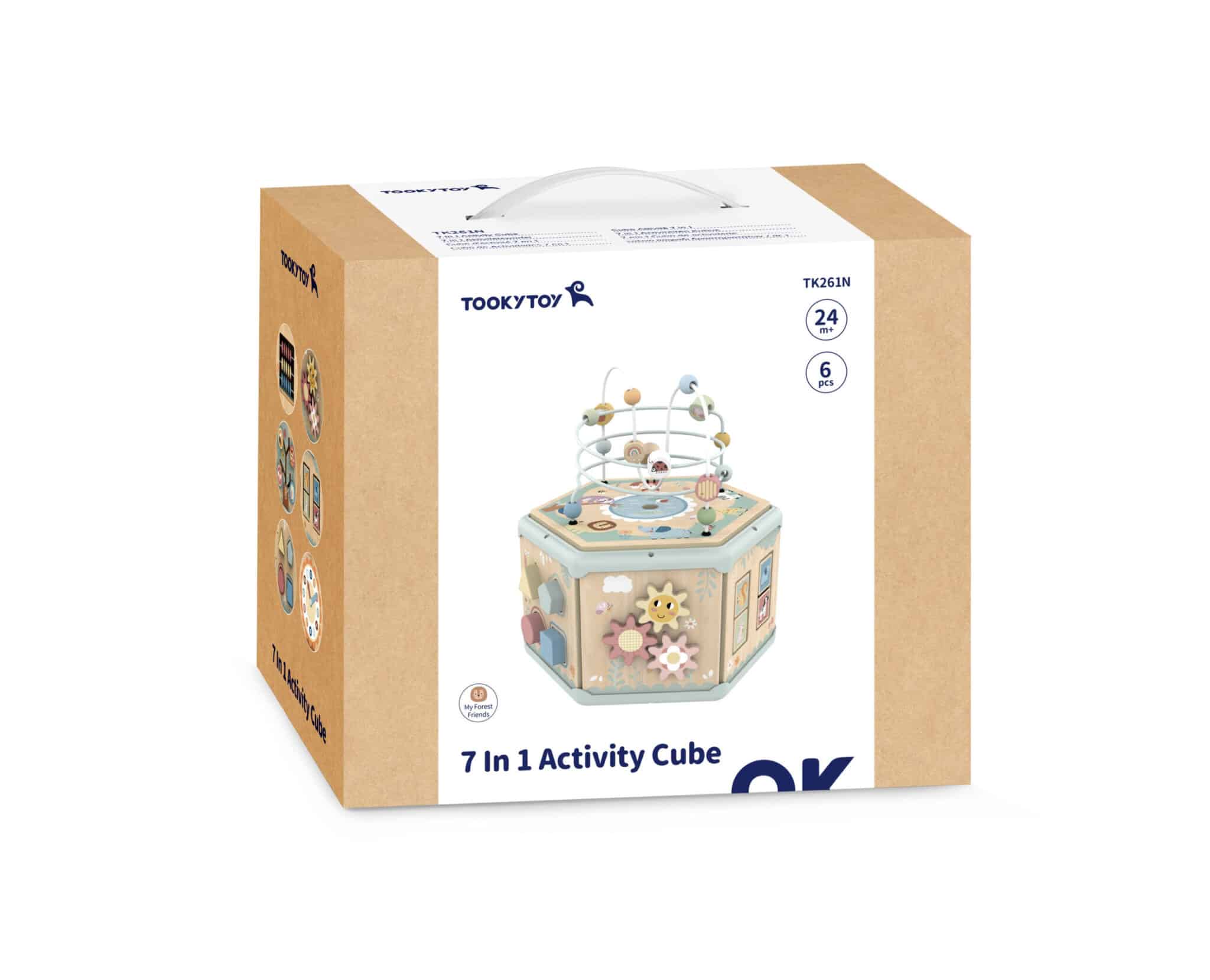 TOOKY TOY Interaktywny Drewniany Sześciokąt Montessori Otwierane Pudełko - 016