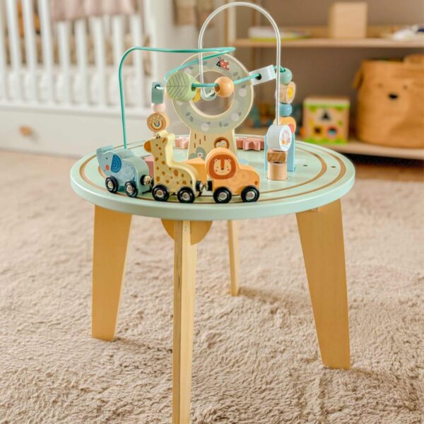 TOOKY TOY Drewniany Stół Aktywności Montessori Pętla Motoryczna - 002