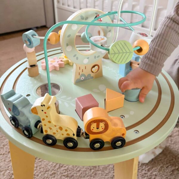 TOOKY TOY Drewniany Stół Aktywności Montessori Pętla Motoryczna - 007
