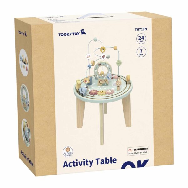 TOOKY TOY Drewniany Stół Aktywności Montessori Pętla Motoryczna - 010