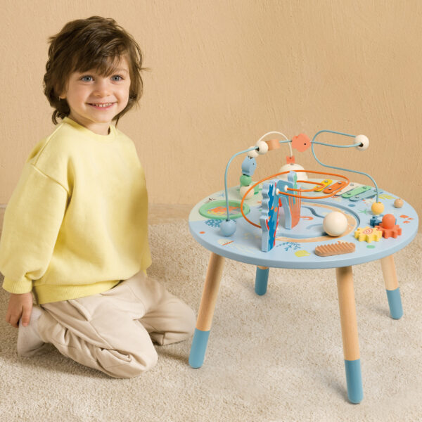 CLASSIC WORLD Drewniany Stolik Aktywności "Morskie Życie" Muzyczno Edukacyjny - 004