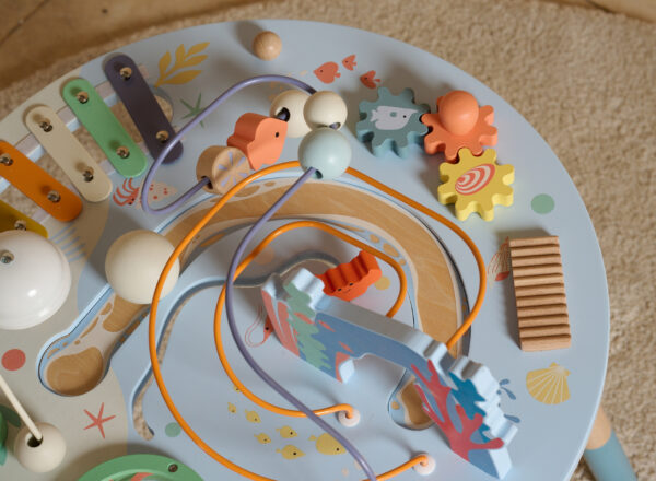 CLASSIC WORLD Drewniany Stolik Aktywności "Morskie Życie" Muzyczno Edukacyjny - 007