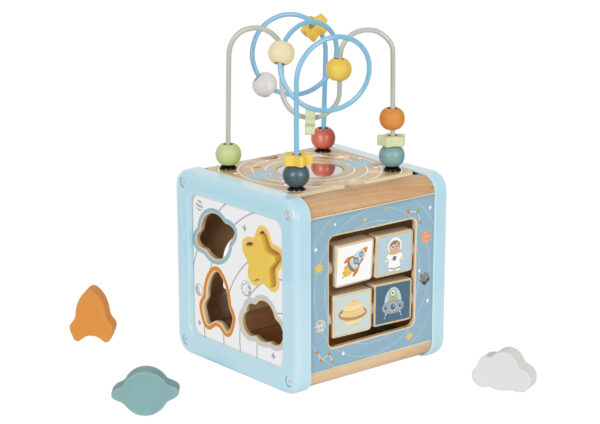 TOOKY TOY Drewniana Kostka Aktywności Kosmos Sorter Labirynt - 008