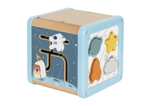 TOOKY TOY Drewniana Kostka Aktywności Kosmos Sorter Labirynt - 009