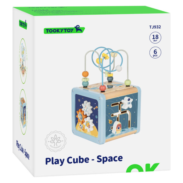 TOOKY TOY Drewniana Kostka Aktywności Kosmos Sorter Labirynt - 011