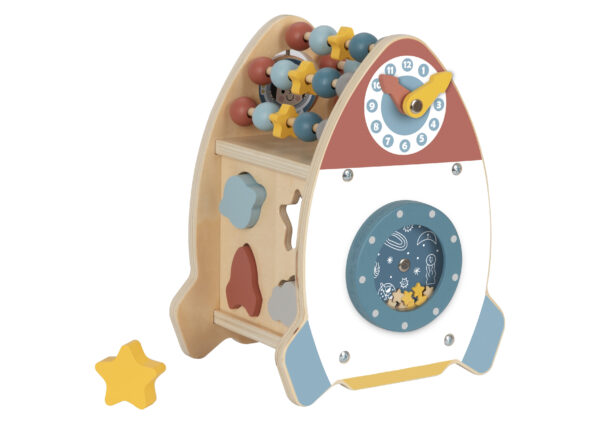 TOOKY TOY Kosmiczna Rakieta Aktywności Sorter Labirynt Drewniany - 007