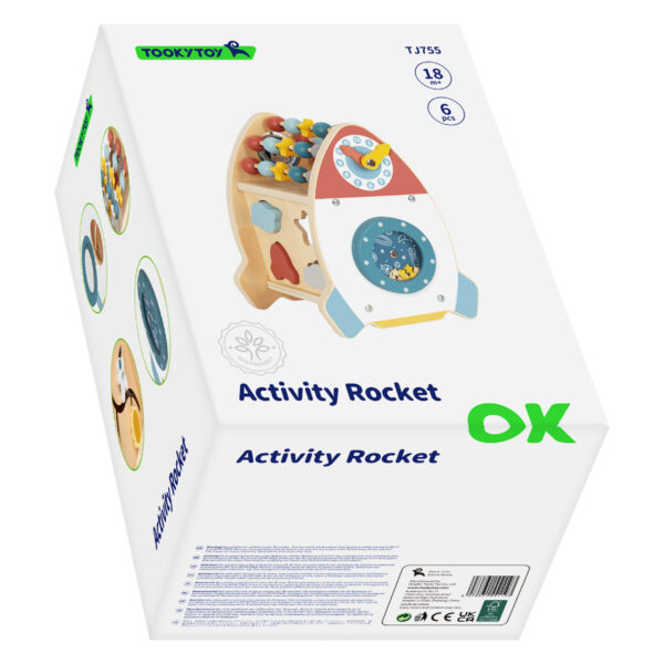 TOOKY TOY Kosmiczna Rakieta Aktywności Sorter Labirynt Drewniany - 011
